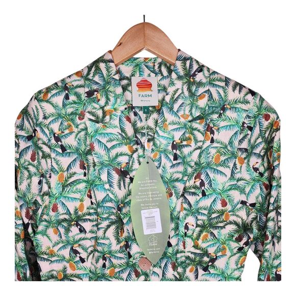 FARM Rio Pants - Farm Rio Toucans Tropical Linen Blazer Jumper Womens Small Summer Beach vacation